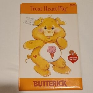 Care Bear Cousins Treat Heart Pig Butterick Sewing Pattern 3375 Stuffed Toy